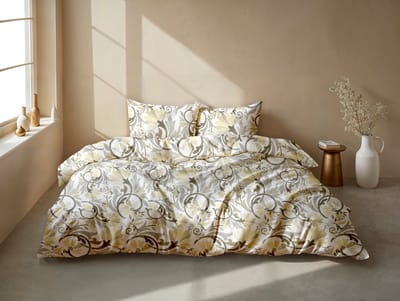 Zohome Amaury Dekbedovertrek - Naturel - Tweepersoons - Dekbedhoes van 100% Katoen-Flanel - Abstract - 200x220 + 2 slopen 60/70 cm - AW25