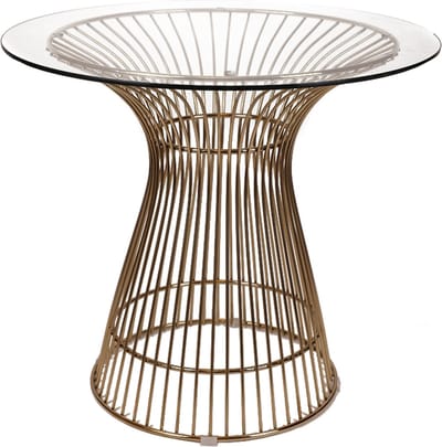 OHNO - Baltimore Bijzettafel/ Salontafel - Goud, Glas - Metaal onderstel