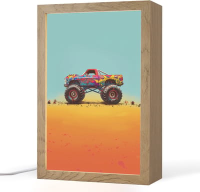 Nachtlampje 20x30 cm - Kinder lampje - Monstertruck - Graffiti - Jongens - Auto - Tafellamp kinderkamer - Slaapkamer lamp - Bedlamp kinderen - Kinderlampje stopcontact - Wandlamp babykamer - Nachtlampjes