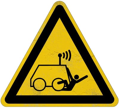 Op afstand bediende machine waarschuwingsbord - W037 | Sign Again materiaal | 20 cm