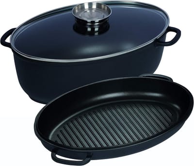 Grote Braadpan 8 Liter met Anti-aanbaklaag en Dubbel Deksel - Geschikt voor Inductie