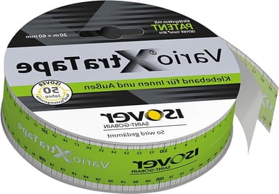 Plakband Vochtwerend - Afplaktape Luchtdicht - Bouw Afwerking - Met Vingerlift - 20 m x 60 mm - Wit