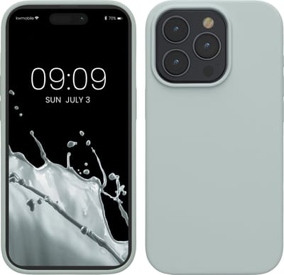 kwmobile Case voor iPhone 15 Pro Max - Slank TPU-Hoesje met Zachte Afwerking - In cool mint