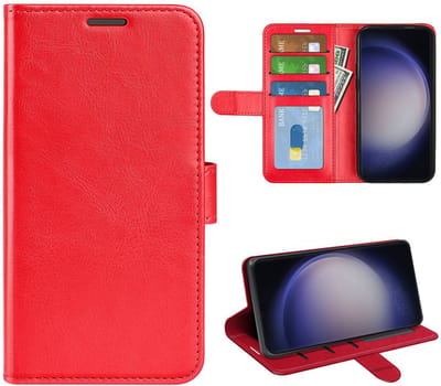 MobyDefend Hoesje - Geschikt voor Samsung Galaxy S24 Ultra - Wallet Book Case (Sluiting Achterkant) - Rood