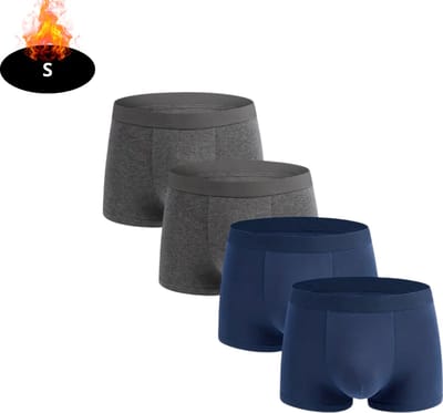 Nivard Onderbroeken Heren - Boxershort - Ondergoed - Boxer - Underwear - Mannen - 4 Pack - Donkergrijs + Marineblauw - S