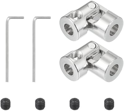 Universele draaibare as met 5 mm binnendiameter - 2 stuks askoppeling voor robots en motormodellen met M4-schroeven en sleutel