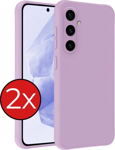Hoesje - 2 Stuks - Geschikt voor Samsung Galaxy A35 - Sterk & Shockproof - Telefoonhoes - Back Cover - Case Siliconen - Telefoon Hoes - Lila