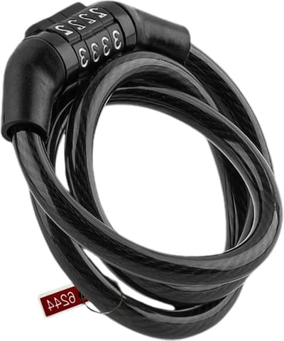Fiets Kabelslot - Combinatieslot Diefstalbeveiliging - Fiets Beveiligen - 4-Cijferig Combinatieslot - 10.8 cm - Zwart