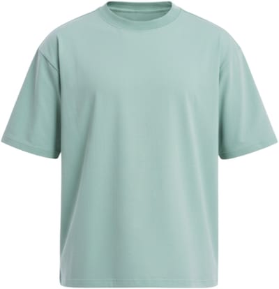 OMBRE T-shirt - Loose Fit - Katoen - Korte Mouw Saliegroen L
