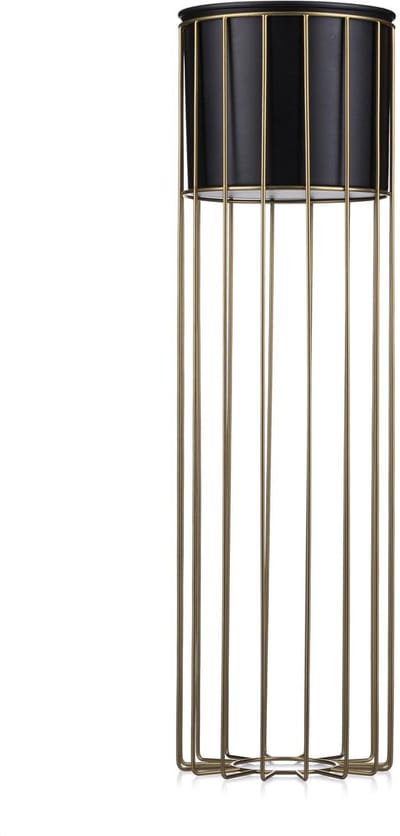 Loft Serie - Bloemenstandaard - Industrieel Design - Staalconstructie - Goud-Zwarte Afwerking - 70cm