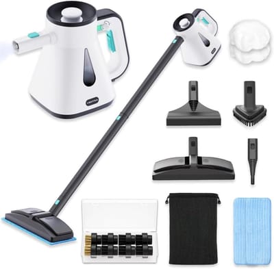 Stoomreiniger - 2-in-1 Reiniger - Hygiënisch Reinigen - Droge Natte Stoom - 900ml Tank 7m Kabel - Wit