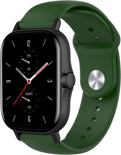 Strap-it Siliconen sport bandje - geschikt voor Xiaomi Amazfit GTS 1-2-3-4 - Mini / Amazfit Bip / Bip S / Bip Lite / Bip U Pro / Bip 3 / Amazfit GTR 42mm - legergroen