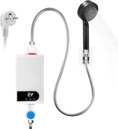 Doorstroomboiler Elektrisch - Tankloos Waterverwarmer - Direct Warm Water - Digitaal LCD Display - 5500 W - Wit