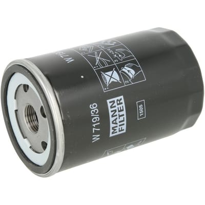 MANN-FILTER Oliefilter W 719/36 | OEM XR823395 | XR858593 | 4454116 | Jaguar S-Type X-Type XF XJ XJR, Jeep Cherokee III KK, Land Rover Discovery 3 LR3 Discovery 4 LR4