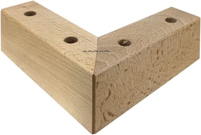 FLE - Meubelpoot hoek 18 bij 18 cm en hoogte 6 cm van massief hout