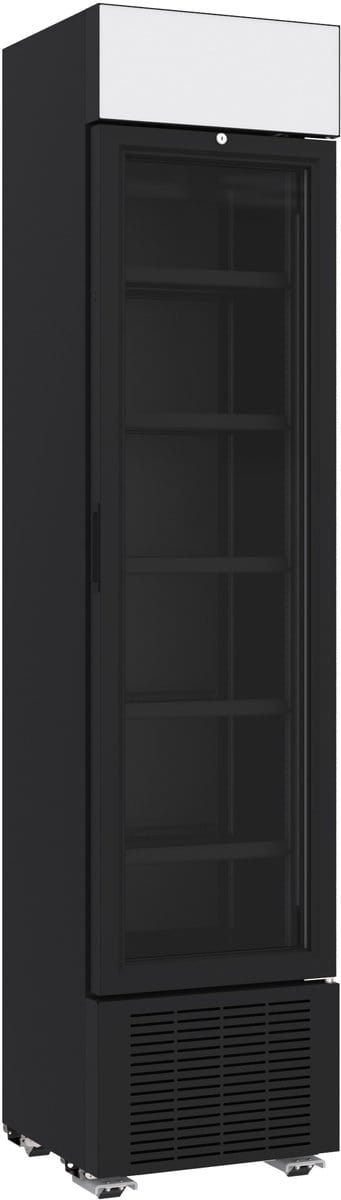 Combisteel Drankenkoeling - Smal Model - 232L - Zwart - +4°C/+10°C - Statisch + Ventilator - Wielen - 450x497x2024mm - Horeca Koelkast