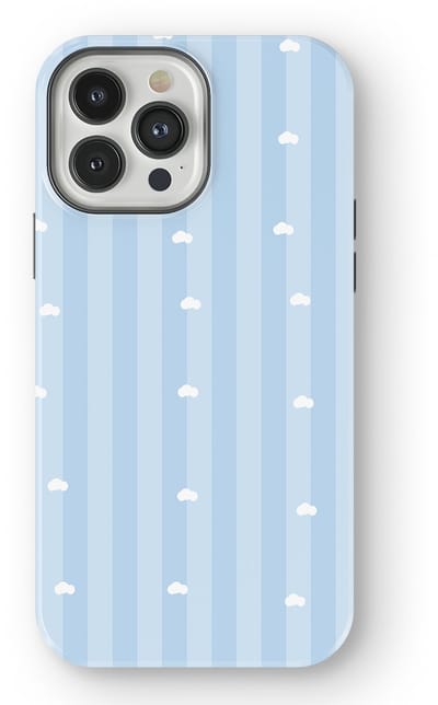 DripCase Hoesje geschikt voor iPhone 13 Pro Max | Happy Stripes Motief | Magnetisch Opladen | 2-in-1 Ontwerp | Vrolijke Backcover geschikt voor iPhone 13 Pro Max Cotton Sky