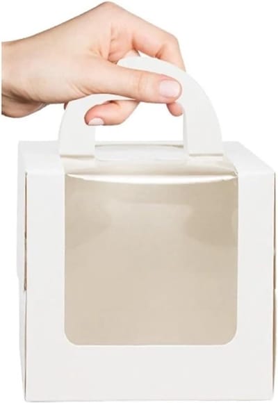 Cupcake Box Cake Packing Box met Venster, Draagbare Papieren Doos, Verjaardagsfeest, Bruiloft, Muffin, Dessertcontainer, 5/10 stuks (5 stuks, 13 x 13 x 10 cm)