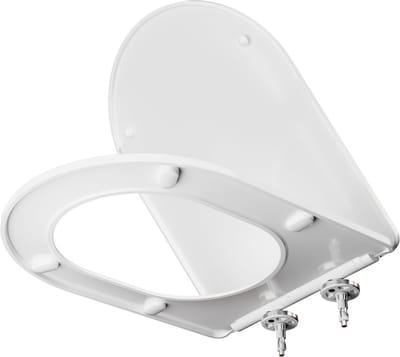 KUTAS Toiletbril D-vorm - Thermoplast - WC Bril - Soft Close & Easy Clean - Krasbestendig - Afklikbaar - Belastbaar 250 kg - Universele Pasvorm - Wit