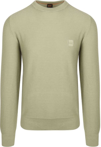 BOSS Trui Anion Lichtgroen - Maat M - Heren - Pullovers