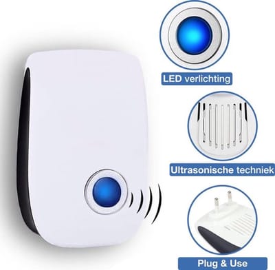 4-Pack Ultrasone Ongedierte Verjager - Pest Reject - Muizenverjager - Vliegenverjager - Muggenstekker - Geen Chemicaliën of Gif - Ook Voor Geaarde Stopcontacten