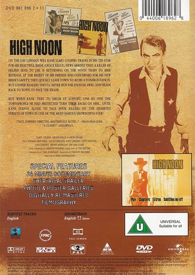 High Noon, Gary Cooper/ Grace Kelly (Import), Extra Documentary!