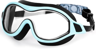Zwembril, anti-condens-zwembril, lekvrij, voor mannen, vrouwen en jongeren, 180° UV-bescherming, helder zicht (blauw)