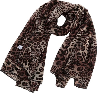 Emilie Collection - sjaal - panterprint - bruin - lichtgewicht - 145*110 CM