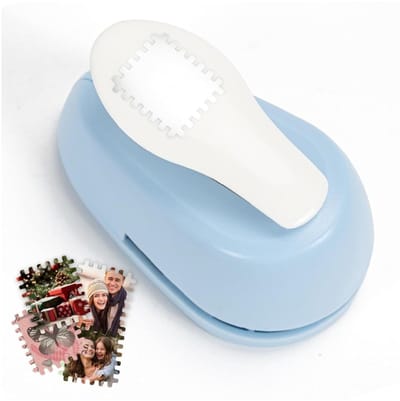 GELLDG Creatieve scrapbook perforator - Vierkante perforator voor stempels - Geschikt voor stempelranden - Geschikt voor doe-het-zelfprojecten, kaarten maken, papiersnijden en decoratie - 18 * 20 mm - Blauw