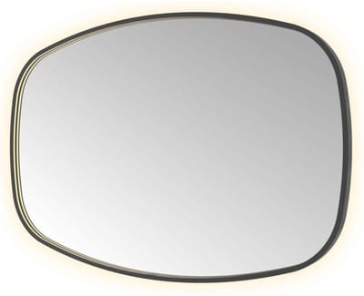 Hotbath &More CON812 Contour spiegel 120x80cm met verlichting, spiegelverwarming, kleurwissel, dimbaar en afstandsbediening geborsteld zwart PVD