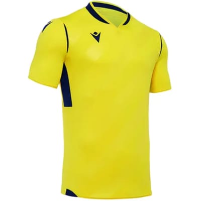 Macron Kimah Shirt Korte Mouw Heren - Geel / Marine | Maat: 3XL