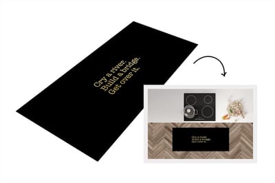 Keukenloper - Loper keuken - Quote - Brug - Goud - Zwart - 120x50 cm - Keukenloper vinyl