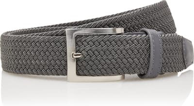 Elastische Riem met Gevlochten Stretch Elastiek – Dames / Heren riem vegan - Grijs - Totale lengte van de riem 130 cm - Extra Lange Riem elastisch - XXL Riem