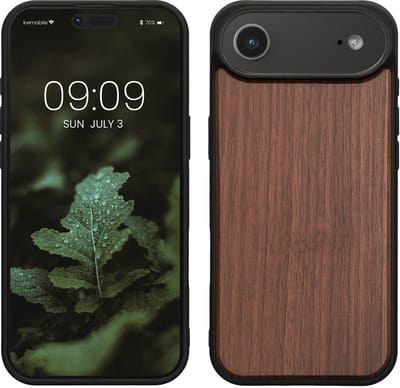 kwmobile telefoonhoesje geschikt voor Apple iPhone Air - Hoesje met bumper in donkerbruin - Backcover - hout