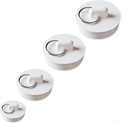 Set van 4 Universele Beige Rubberen Afvoerstopjes voor Keuken, Bad, Douche en Gootsteen