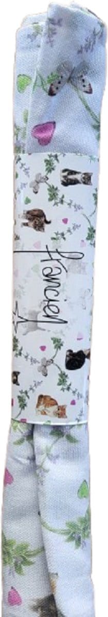 Placemats Francien katten 2 stuks 45x30 cm - Katoenen placemats met katten en poezen - mintgroen lila