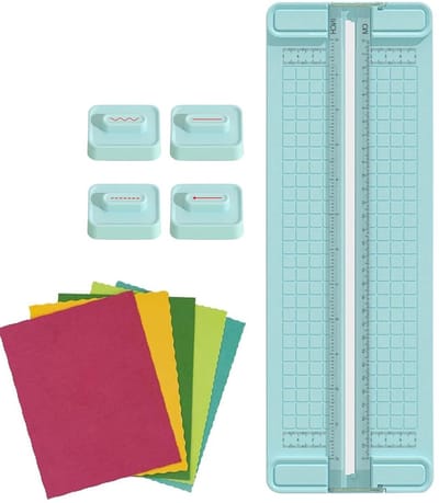 Papier Snijder - Papier Snijapparaat - Kaarten Maken - 4-in-1 Tweezijdig Snijden - 36.5 cm - Blauw