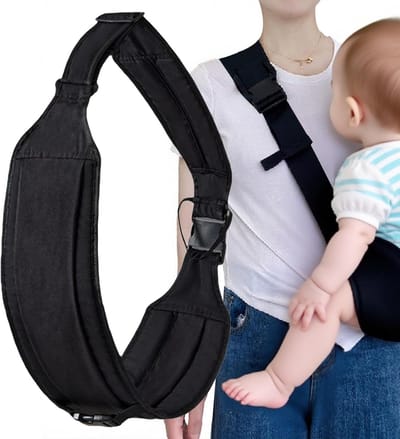 Draagdoek Babydrager - Heupriem Zuigelingen - Wandelen Reizen - Verstelbaar Antislip - 28x20x3cm 200g - Zwart