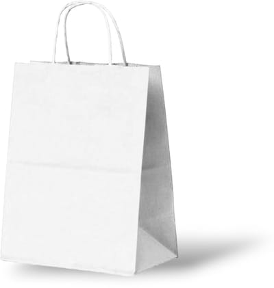 Witte Tas (Medium) - Papieren Tassen - 24x12x31 cm - 50 Stuks