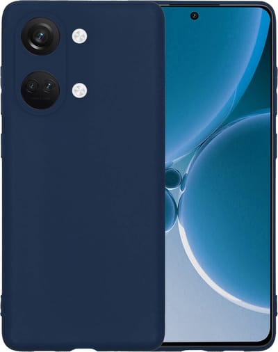 Hoesje - Geschikt voor OnePlus Nord 3 - Sterk & Shockproof - Siliconen Case - Hoes Cover - Telefoonhoes - Donkerblauw