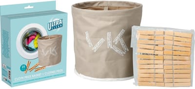 Ultra Clean wasknijpermand met wasknijpers - 24 stuks voor buiten.