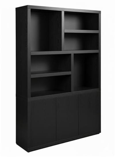 Vakkenkast Tampere eikenfineer 3 deuren 160x42x220 cm - Dark Chocolate - Bruin