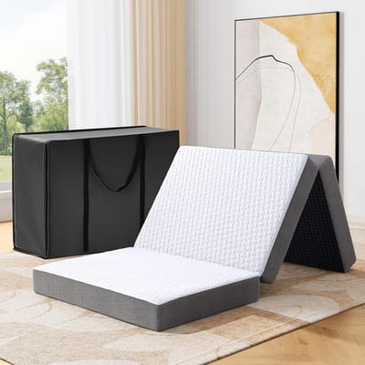 Vouwmattres - Gastmatras Veldmatras - Logeren en Kamperen - Ruimtebesparend Ontwerp - 140 x 200 cm - Wit