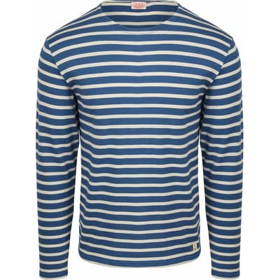 Armor-Lux Heavy Longsleeve T-Shirt Strepen Blauw - Casual T-shirts