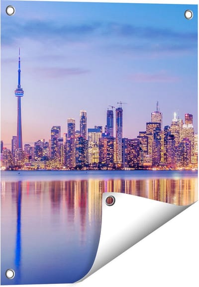 Gards Tuinposter Toronto Skyline in Canada - 40x50 cm - Tuindoek - Tuindecoratie - Wanddecoratie buiten - Tuinschilderij