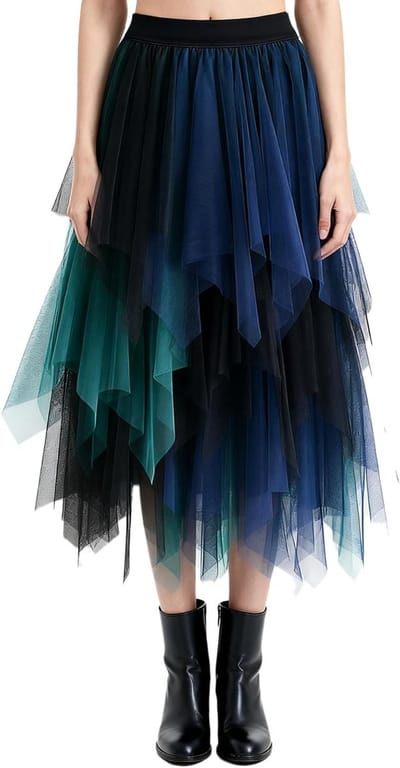 Elegante plissé rok voor dames, asymmetrische tulle midi rok, perfecte fairy look voor elke gelegenheid
