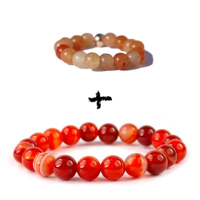 Bixorp Gems Edelstenen Sieraden Set Carneool - Armband + Ring