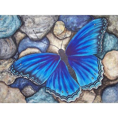 Diy diamant borduurwerk diamant schilderij blauwe vlinder kruissteek volledige diamant mozaïek kamer decor 20X30CM blue