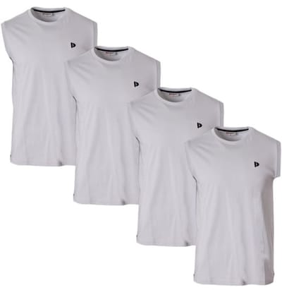 4-Pack Donnay - T-shirt zonder mouw (Stan) - Sportshirt - Heren - Light Grey (344) - maat S