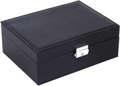 Sieradendoos Juwelendoos - Opbergkoffer Sieraad - Sieraden Opbergen - Groot Gespiegeld - 23 x 17 x 9cm - Zwart